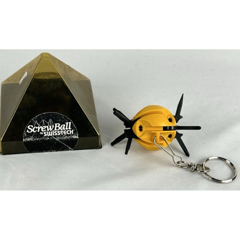 Swiss Tech Screwball Multi Tool Vintage 1990s Keychain Snap Up Drivers RARE